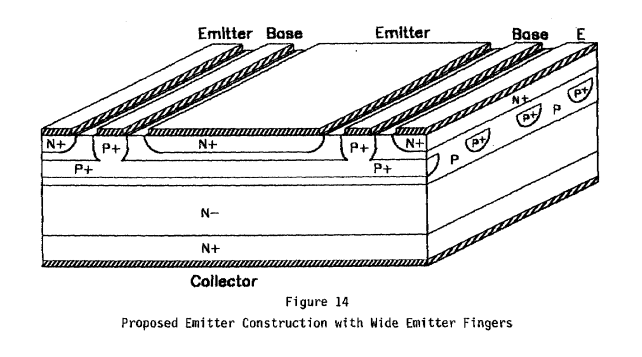 Figure 14 - Proposed Emitter Construction with Wide Emitter Fingers